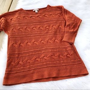 Banana Republic Orange Woven Knit Sweater